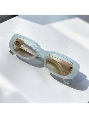 AIRE Milky White Oversized Square Sunglasses Translucent Frame Trend Chic